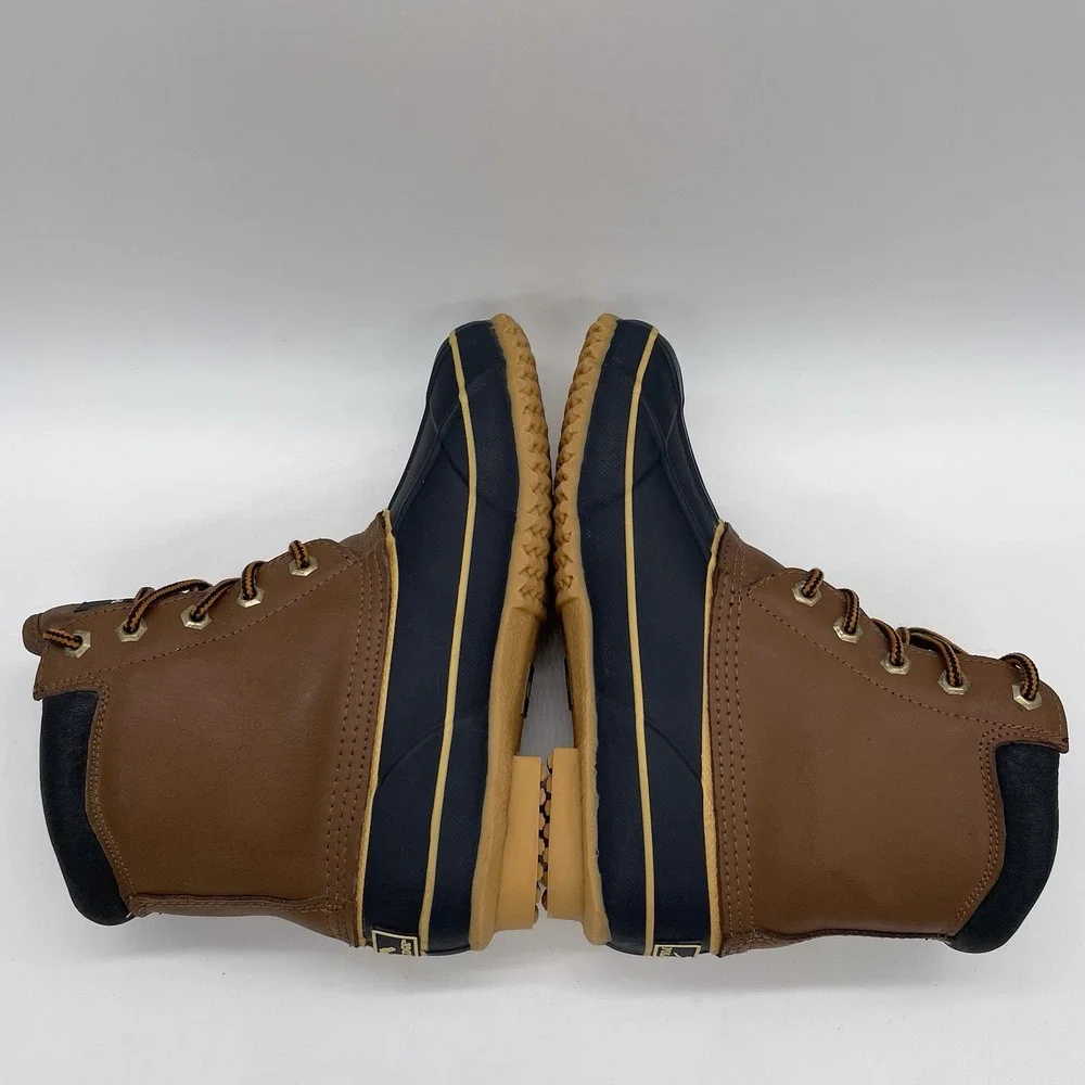 Polar Edge Womens‎ 6 Duck Boots Laced Navy Tan Upper Thermolite Insulation Steel